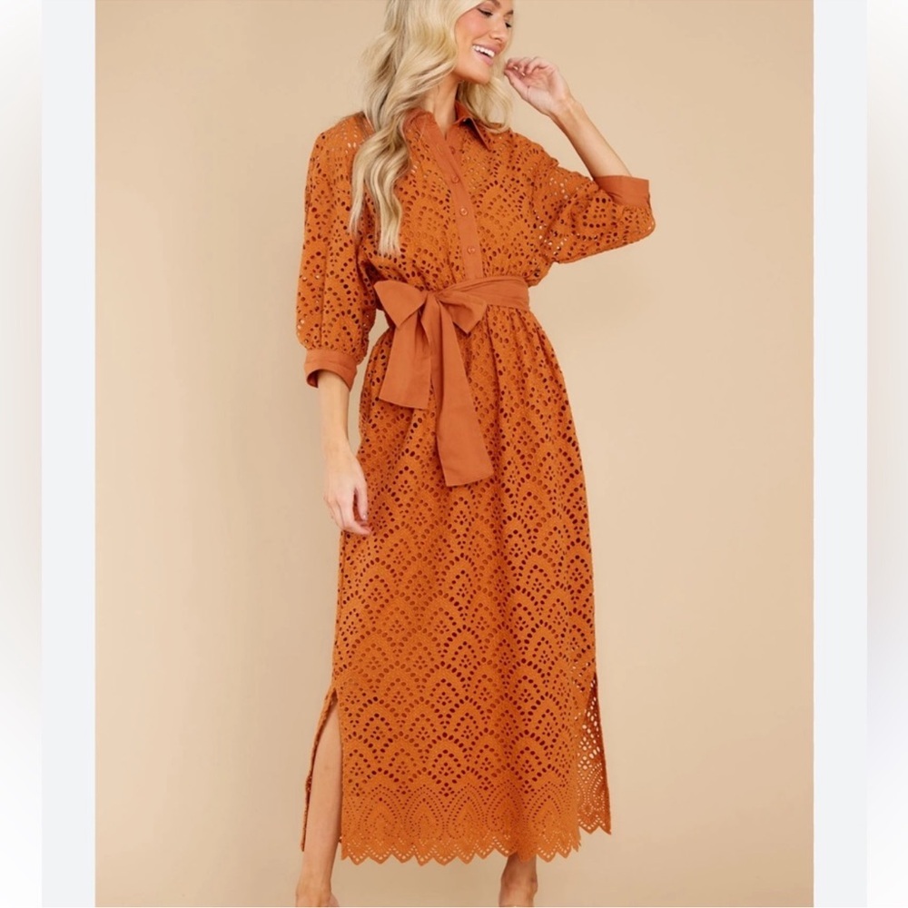 Orange Tie Front Sundress with Dolman Sleeves